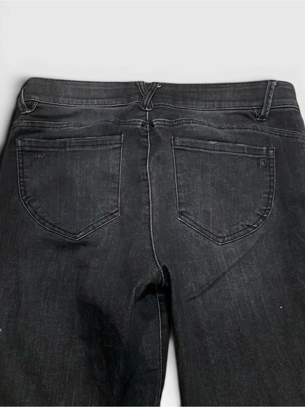 Democracy Ab Solution Raw Hem Ankle Jeans Black Stretch Size 10 Skinny